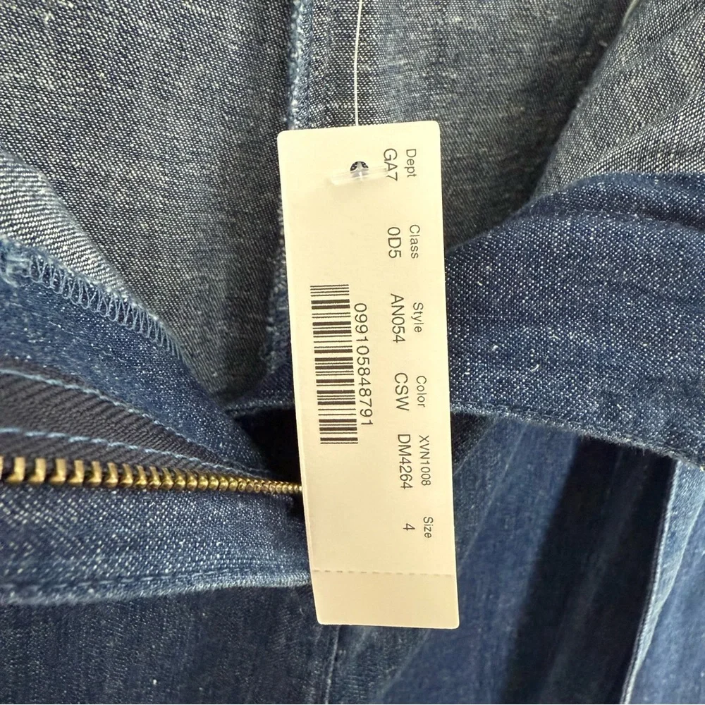 J. Crew Chambray Paper Bag Waist Ankle Pants Size 4 NEW - Picture 13 of 13